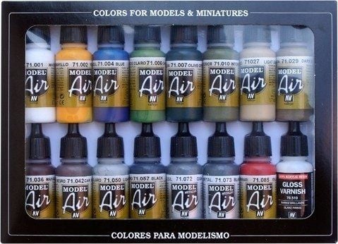 Vallejo 71.192, 17 ml, Musta, Ruskea, Harmaa, Punainen, Valkoinen, Matta, Pullo