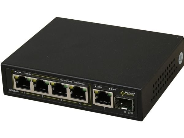 Switch Pulsar Switch 6-ports PULSAR SFG64F1 for 4 IP-kameraer