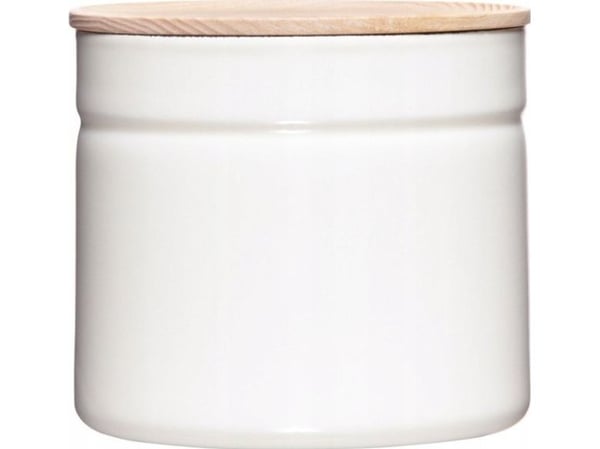 Riess oppbevaringsboks med trelokk 1,3 l Pure White