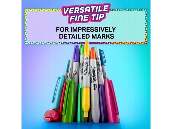 Sharpie 2198779, 24 stykker, Sort, Blå, Grønn, Oransje, Rosa, Rød, Gult, Fin tupp, Hvit, 1 mm