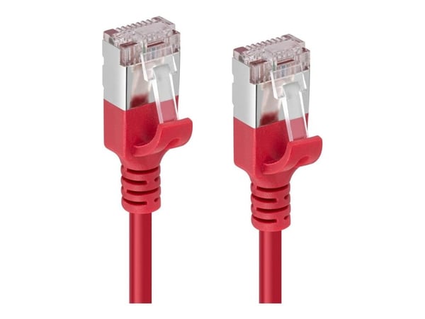 MicroConnect - Nätverkskabel - RJ-45 (hane) till RJ-45 (hane) - 7.5 m - U/FTP - CAT 6a - halogenfri, slim - röd