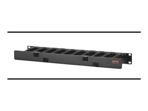 APC Horizontal Cable Manager Single-Sided with Cover - Kabelhållarsats för rack - svart - 1U - 19" - TAA-kompatibel - för P/N: SMTL2K2RM2UCL, SMTL2...