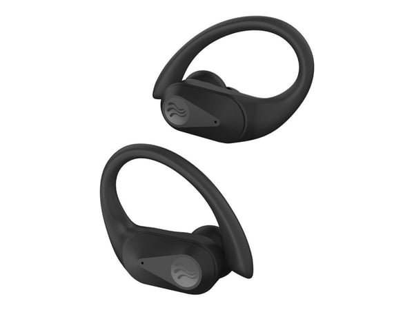 Boompods Sportpods ocean - True wireless-hodetelefoner med mikrofon - i øret - over-øret-montering - Bluetooth - svart
