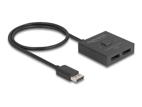 Delock - Video-splitter/svitsj - 8K, bidirectional - 2 x DisplayPort - stasjonær
