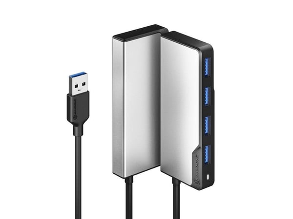 ALOGIC USB-A Fusion SWIFT 4-in-1, USB 3.2 Gen 1 (3.1 Gen 1) Type-A, USB 3.2 Gen 1 (3.1 Gen 1) Type-A, 5000 Mbit/s, Harmaa, 0,21 m, USB