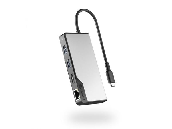 ALOGIC UCFUPRGEV2-SGR, USB 3.2 Gen 1 (3.1 Gen 1) Type-C, 100 W, 100,1000 Mbit/s, Musta, Harmaa, 60 Hz, HDMI, RJ-45, USB 3.2 Gen 1 (3.1 Gen 1) Type-...