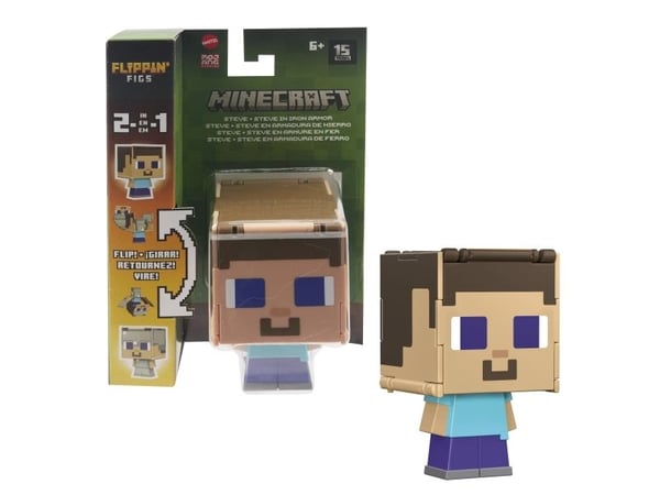 Minecraft FLIPPIN'' FIGS Assortment, 6 vuosi/vuosia, Minecraft, Valikoidut värit, Muovi