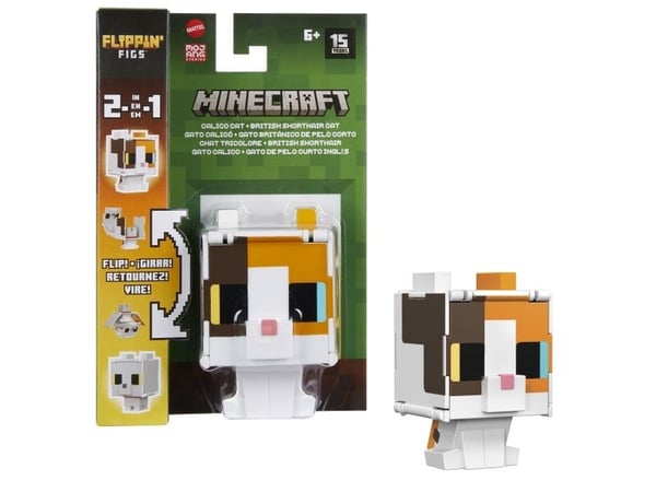 Minecraft FLIPPIN'' FIGS Assortment, 6 vuosi/vuosia, Minecraft, Valikoidut värit, Muovi