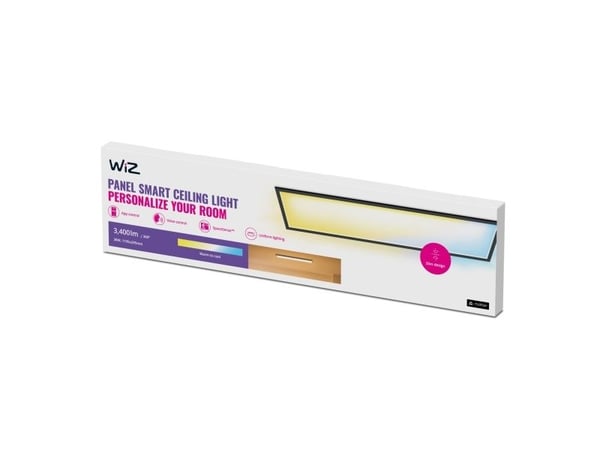 WiZ smart panellampe, svart, justerbar hvit, Wi-Fi, 30 x 120 cm