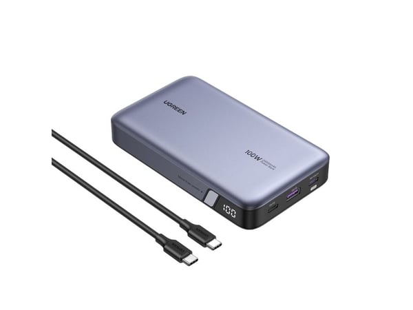 Ugreen Nexode 25188 powerbank 20000 mAh 100 W, 2 USB-C, USB-A, grå