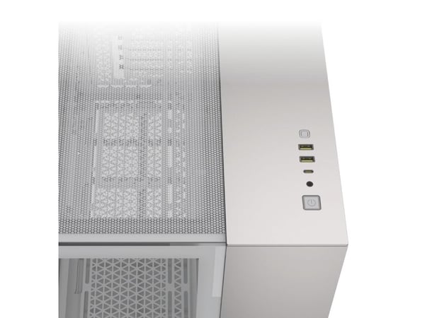 CORSAIR 2500X - Mid tower - micro ATX - sidepanel med vindu (herdet glass) - ingen strømforsyning (ATX) - satin gray aluminum, hvit - USB/lyd