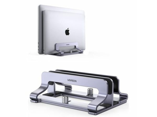 Ugreen LP258 (Dual-Slot) - Stativ for notebook/nettbrett (vertikal) - skrivebord - inntil 15,6"