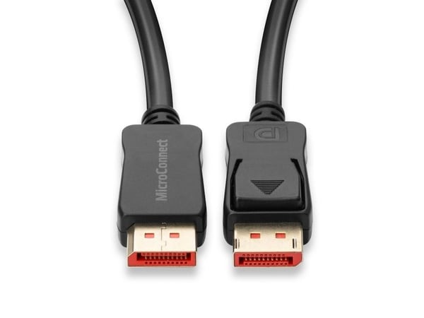 MicroConnect - DisplayPort-kabel - DisplayPort (hann) låst til DisplayPort (hann) låst - DisplayPort 2.0 - 1 m - 8K 60Hz støtte - svart