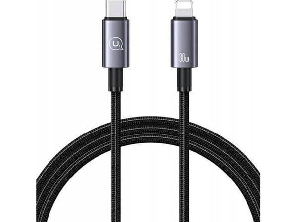 USB-kabel USAMS USB-C till Lightning 1,2 m svart (USA1055)