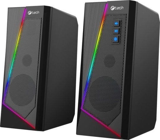 C-TECH spk-17, 2-veis, 2.0 kanaler, Koblet med ledninger (ikke trådløs), 6 W, 160 - 20000 Hz, Sort