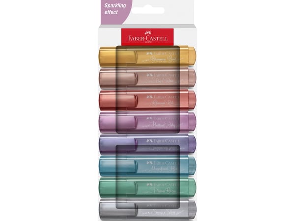 Faber-Castell TEXTLINER 46 Metallic - Markeringspenn - assorterte farger - vannbasert blekk - 1-5 mm (en pakke 8)