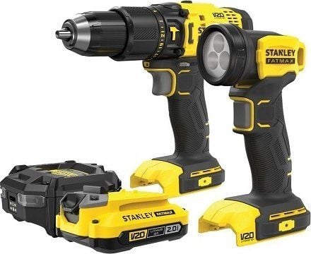 STANLEY slagboremaskin V20 SFMCD711 50Nm 1x2,0Ah kuffert + lommelykt SFMCK210D1