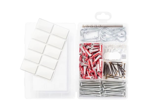 fischer EasyDIY deco box plugg- og skruesortiment 131 deler