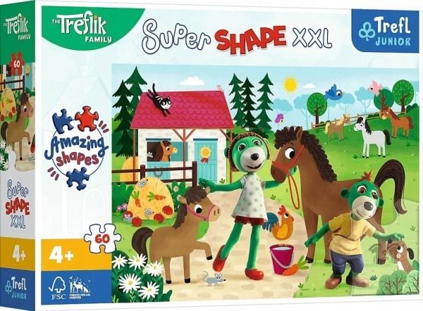 Trefl Puslespill Super Shape XXL Trefliki i hestehallen 60 brikker (50031)