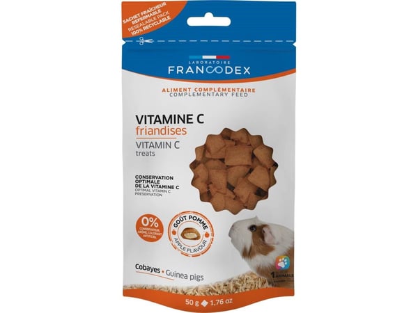 FRANCODEX C-vitamin-godbidder - godbidder til marsvin - 50g