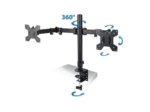 Esperanza skrivebordsholder for 2 skjermer 10" - 27" Sylen (ESP-ERW018)
