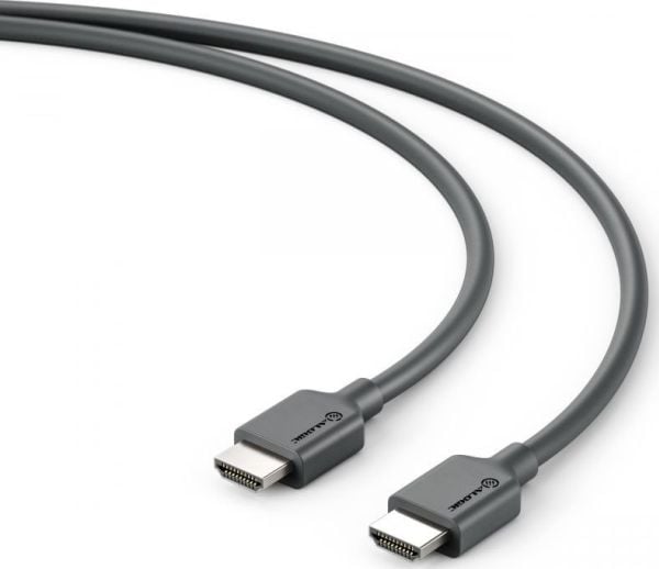 ALOGIC Elements Series - Premium High Speed - HDMI-kaapeli med Ethernet - HDMI han til HDMI han - 1 m - sort - formet, 4K60Hz (4096 x 2160) tuki, 1...