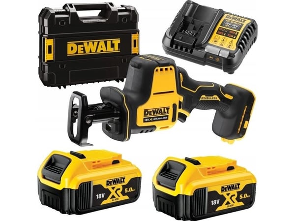 Akkukäyttöinen, harjaton sapelisaha, 18V Li-lon 2x5.0Ah DeWalt [DCS369P2-QW]