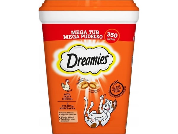 DREAMIES Mixed Flavours med kylling og ost - kattegodbid - 350 gram