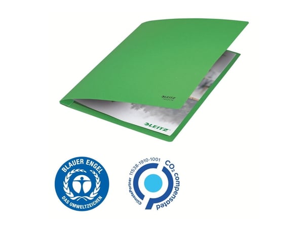 LEITZ Recycle mappe, DIN A4, papp, grønn laget av 100% resirkulert papp, 100% resirkulerbar, Blue Angel, - 10 stk (39040055)