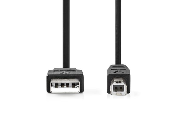 Nedis CCGL60100BK20, 2 m, USB A, USB B, USB 2.0, 0,48 Gbit/sek, Sortera