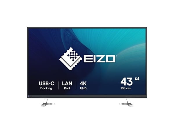 EIZO FlexScan EV4340X-BK - LED-skjerm - 42.5" - 3840 x 2160 4K @ 61 Hz - IPS - 350 cd/m² - 1000:1 - 5 ms - 2xHDMI, DisplayPort, USB-C - høyttalere ...