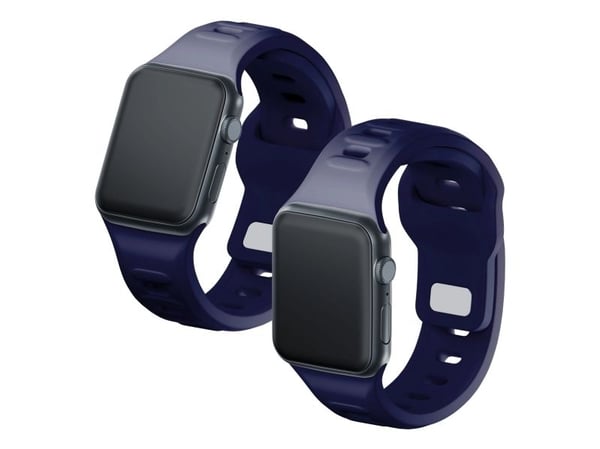 3MK 5903108565653, Klokkerem, Apple, Watch series 1/2/3/4/5/6/7/8/9/SE/Ultra, Silikon, Rustfritt stål, Blå, 38/40/41 mm