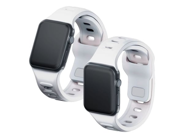 3MK 5903108565707, Klokkereim, Apple, Watch serie 1/2/3/4/5/6/7/8/9/SE/Ultra, Silikon, Rustfritt stål, Hvit, 38/40/41 mm