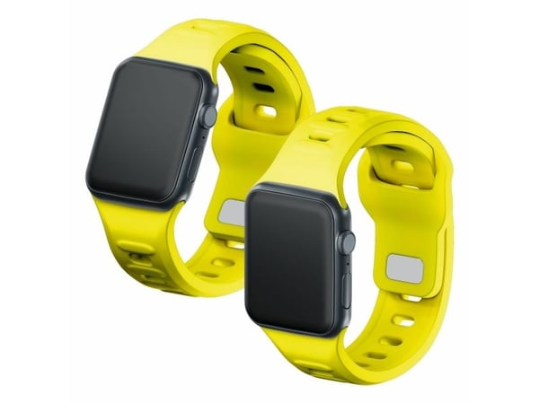 3MK 5903108565714, Klokkereim, Apple, Watch series 1/2/3/4/5/6/7/8/9/SE/Ultra, Silikon, Rustfritt stål, Gult, 38/40/41 mm