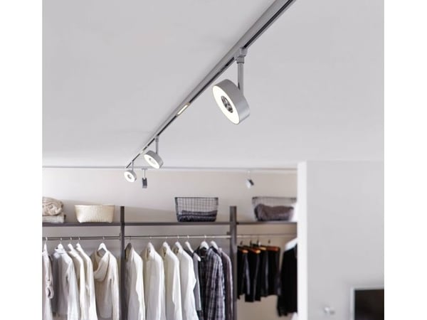 Paulmann Circle, Spotlight på skinne, 1 ampuller, LED, 5 W, 4000 K, Kromfarget