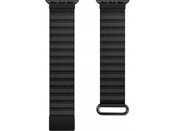 Crong Crong Eclipse magnetisk lærreim til Apple Watch 42/44/45/49 mm (svart)