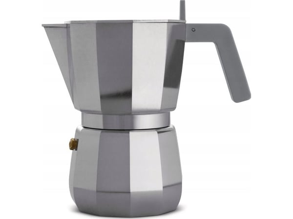 Alessi Moka, Mokabryggare, 0,3 l, Grå, Gjuten aluminium, 6 koppar, 105 mm