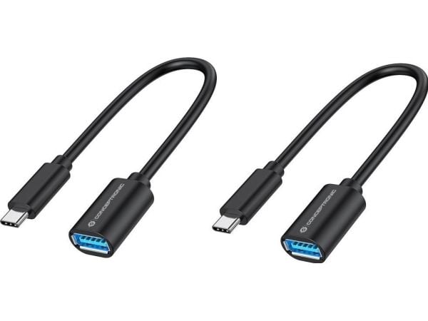 Conceptronic ABBY11B, 0,2 m, USB C, USB A, USB 3.2 Gen 1 (3.1 Gen 1), 5 Gbit/sek., Sort