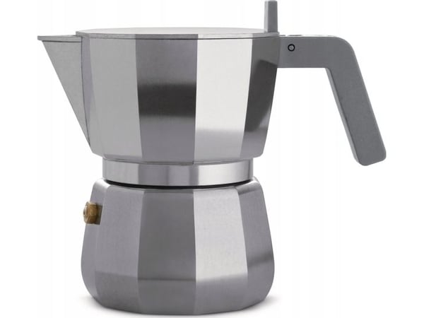 Alessi Moka, Mokkagryte, 0,15 l, Grå, Aluminium, 3 kopper, 90 mm