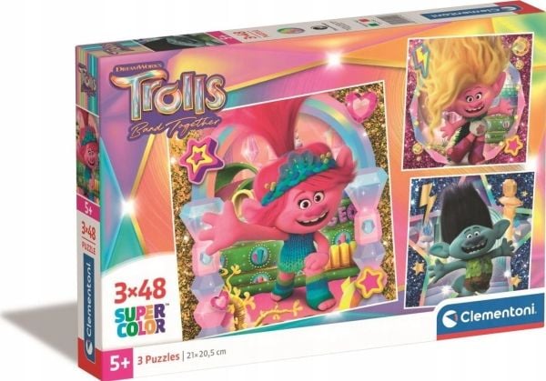 Clementoni - Trolls 3 Puzzle 3x48 stk (25292)