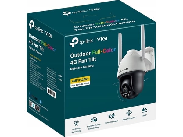 TP-Link VIGI C540-4G, IP-sikkerhetskamera, Inne & Ute, Koblet med ledninger (ikke trådløs), 0,005 lm, RCM, BSMI, VCCI, NTRA, KC, Tak/Vegg
