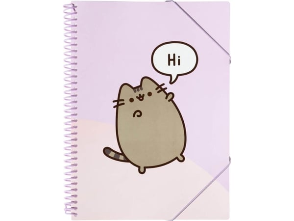 Pusheen A4 perm med strikk + 30 transparente ark