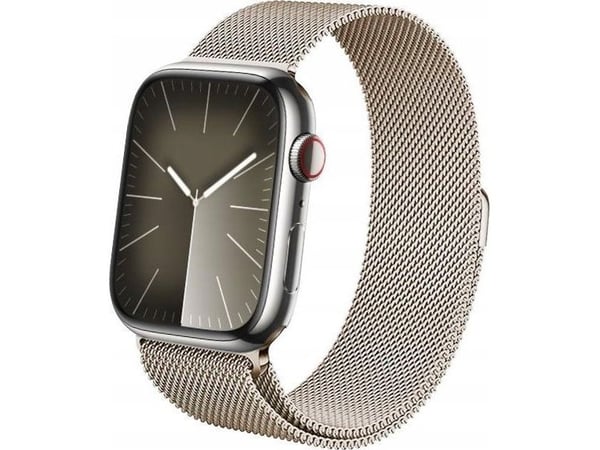 Crong Milano Steel – Stropp i rustfritt stål for Apple Watch 42/44/45/49 mm (Champagne)