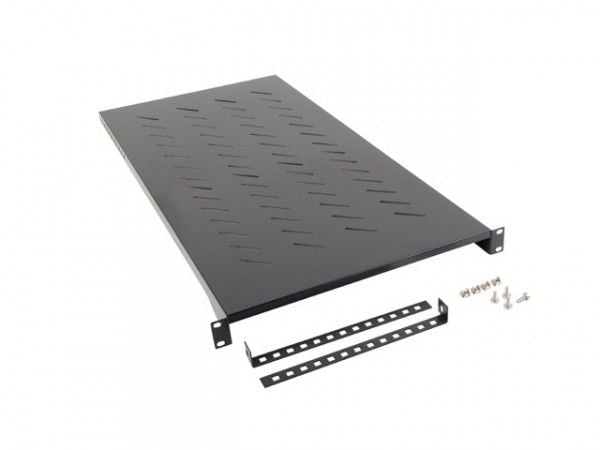 Lanberg - Rack-hylle - RAL 9004, svart - 1U - 19"