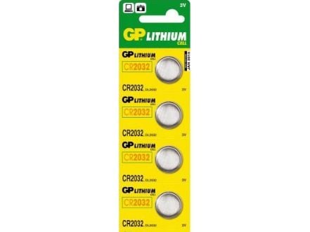GP Knopfzelle Lithium CR2032, 3V, 4er Blister (0602032C4 *)