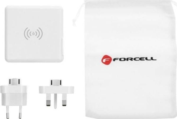FORCELL F-ENERGY 4i1 15W med USB/USB type C, powerbank 8000 mAh og trådløs lading