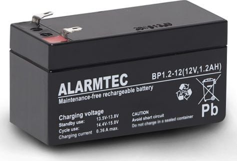 AGM ALARMTEC-serien BP 12V 1,2Ah batteri