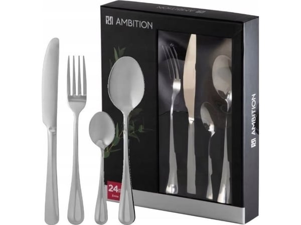 Ambition bestikksett 24 deler ENNA sølvfarget rustfritt stål 83931 Ambition bestikksett 24 deler ENNA sølvfarget rustfritt stål 83931