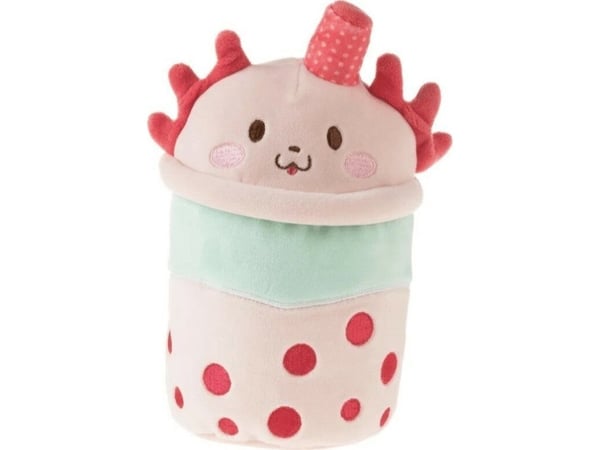 Epee maskotti Bubble Tea Bubbles 21 cm Mansikka Oxolotl hirviö