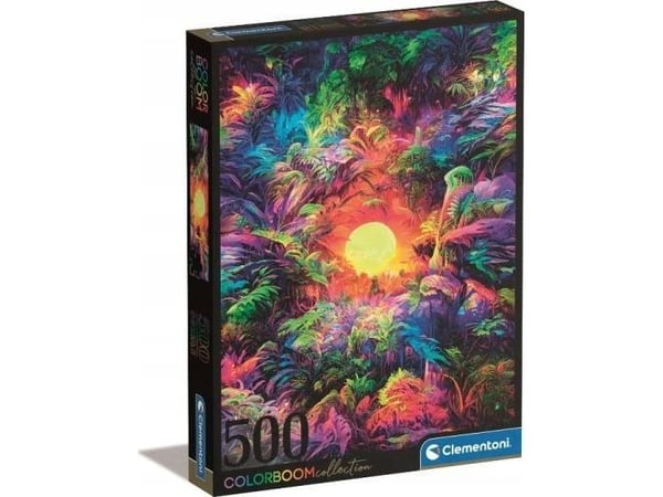 Clementoni Clementoni Puslespill 500 biter Colorboom Psykedelisk soloppgang i jungelen 35518